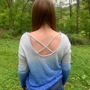 Super soft and adorable gradient blue top!!